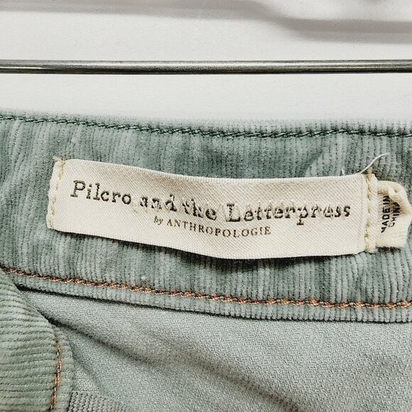 Pilcro Anthropologie corduroy Pants High-Rise Skinny Green Size 28 - Picture 5 of 11